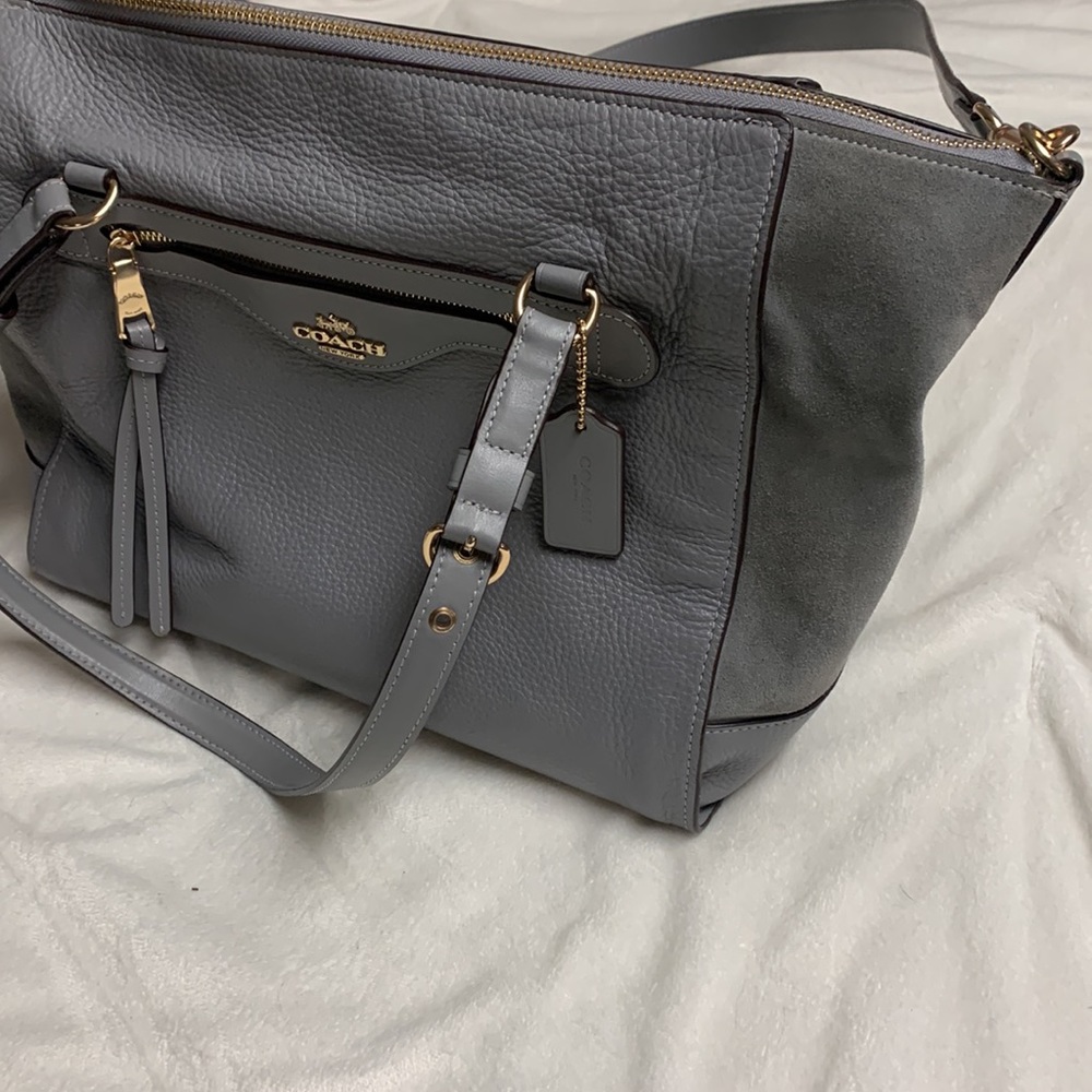 Suede sides coach bag